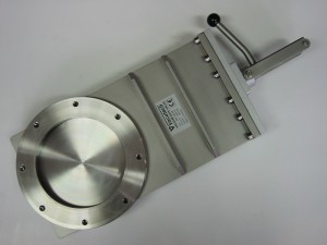 HV gate valve, manually operated with FPM shaft seal