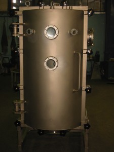 Front view of HV chamber for induction melting